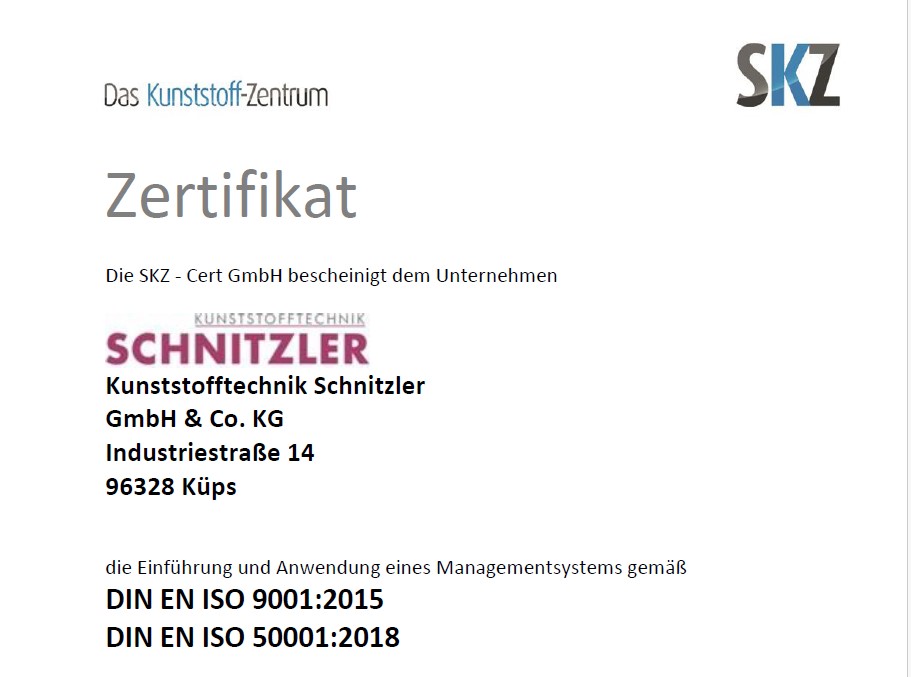 🇩🇪  Zertifikat DIN ISO 9001 und 50001 PDF 
